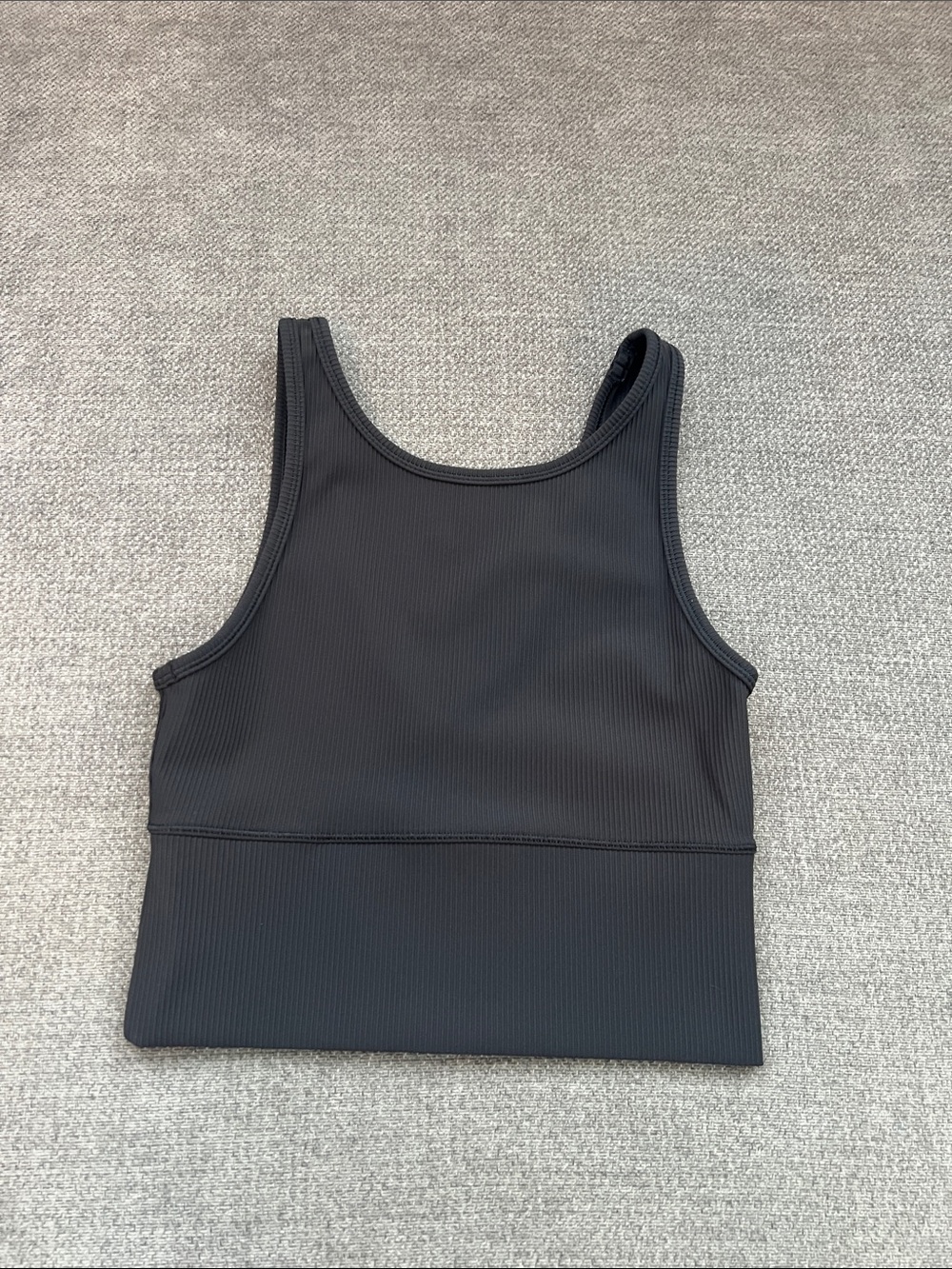 lululemon athletica Black Ribbed V-Neck Cropped Tank